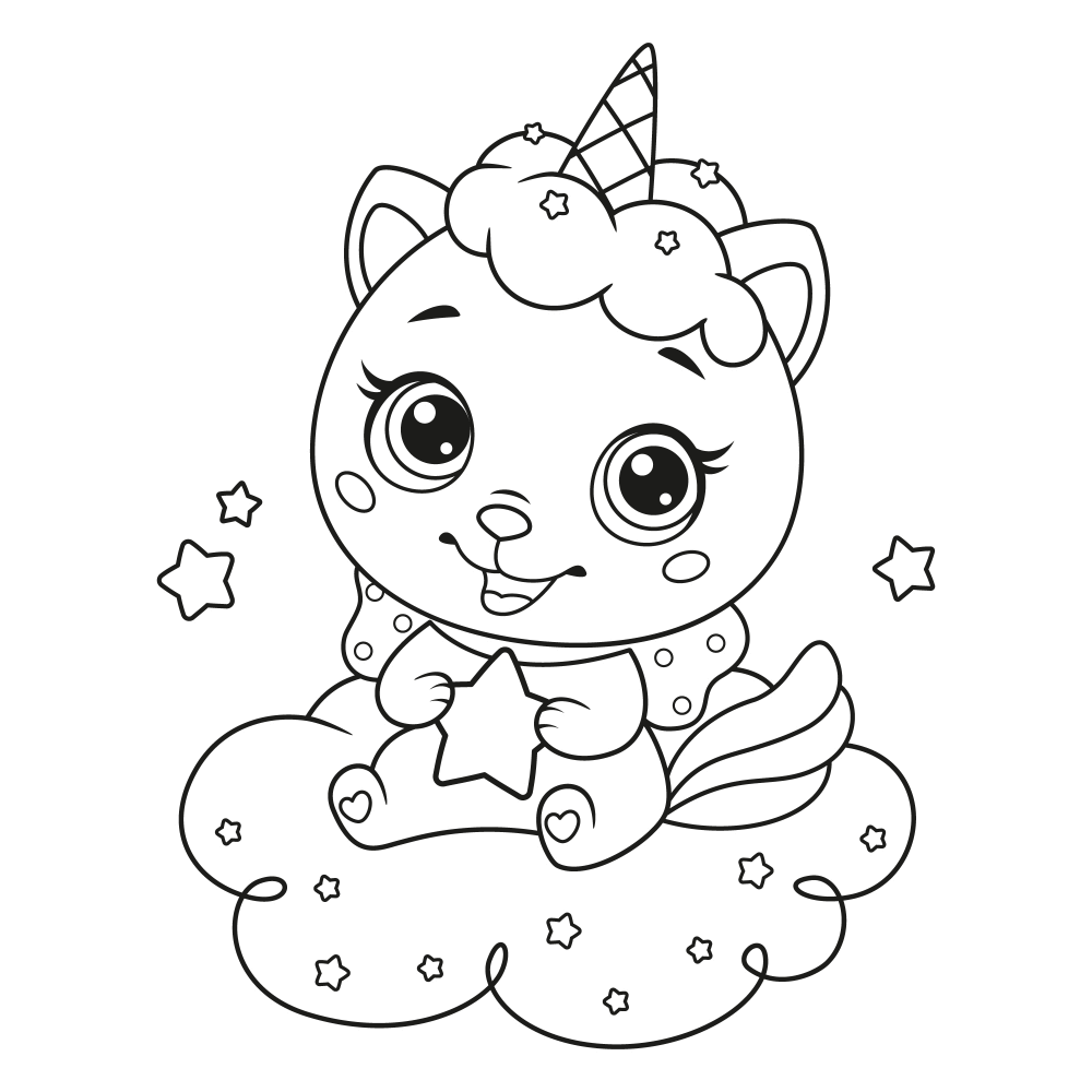 Baby cat unicorn