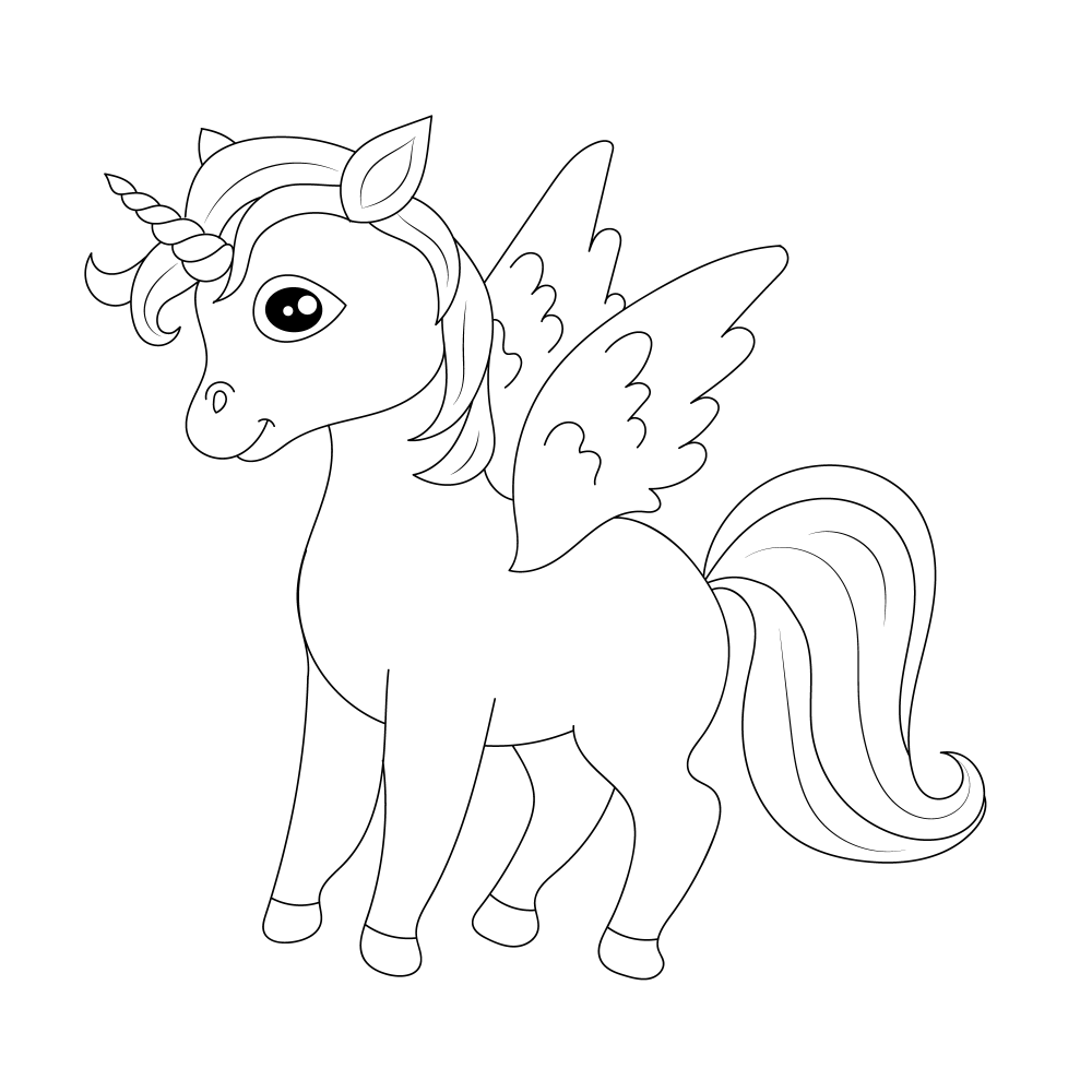Baby pegasus coloring page 2