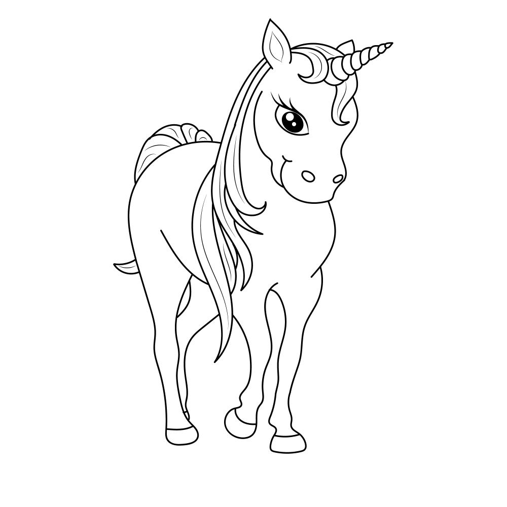 Charming unicorn coloring