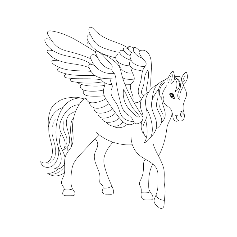 Elder pegasus coloring page