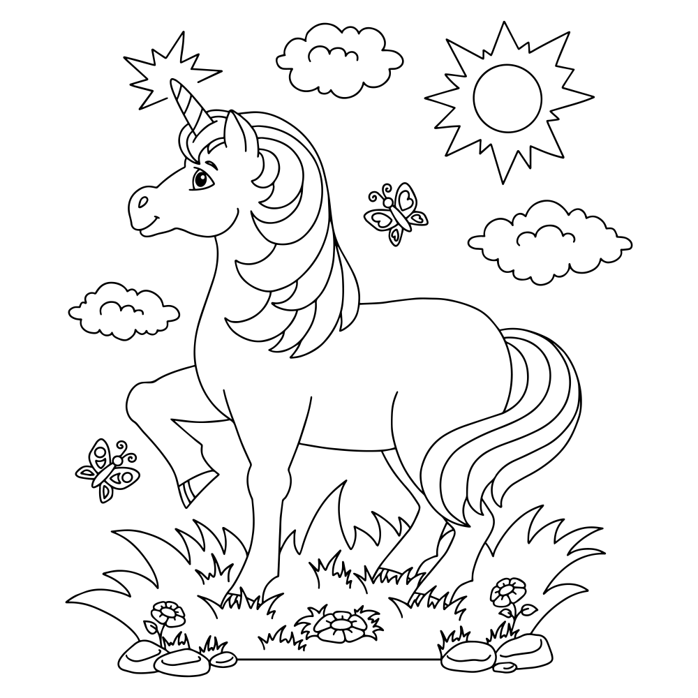 Fairy horse coloring page