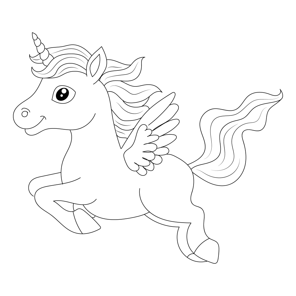 Happy running unicorn