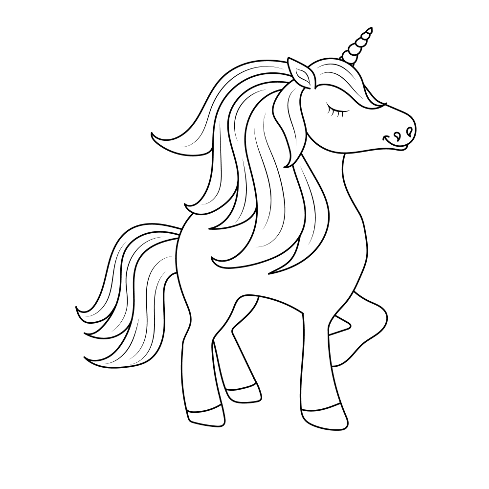 Line art unicorn coloring 10