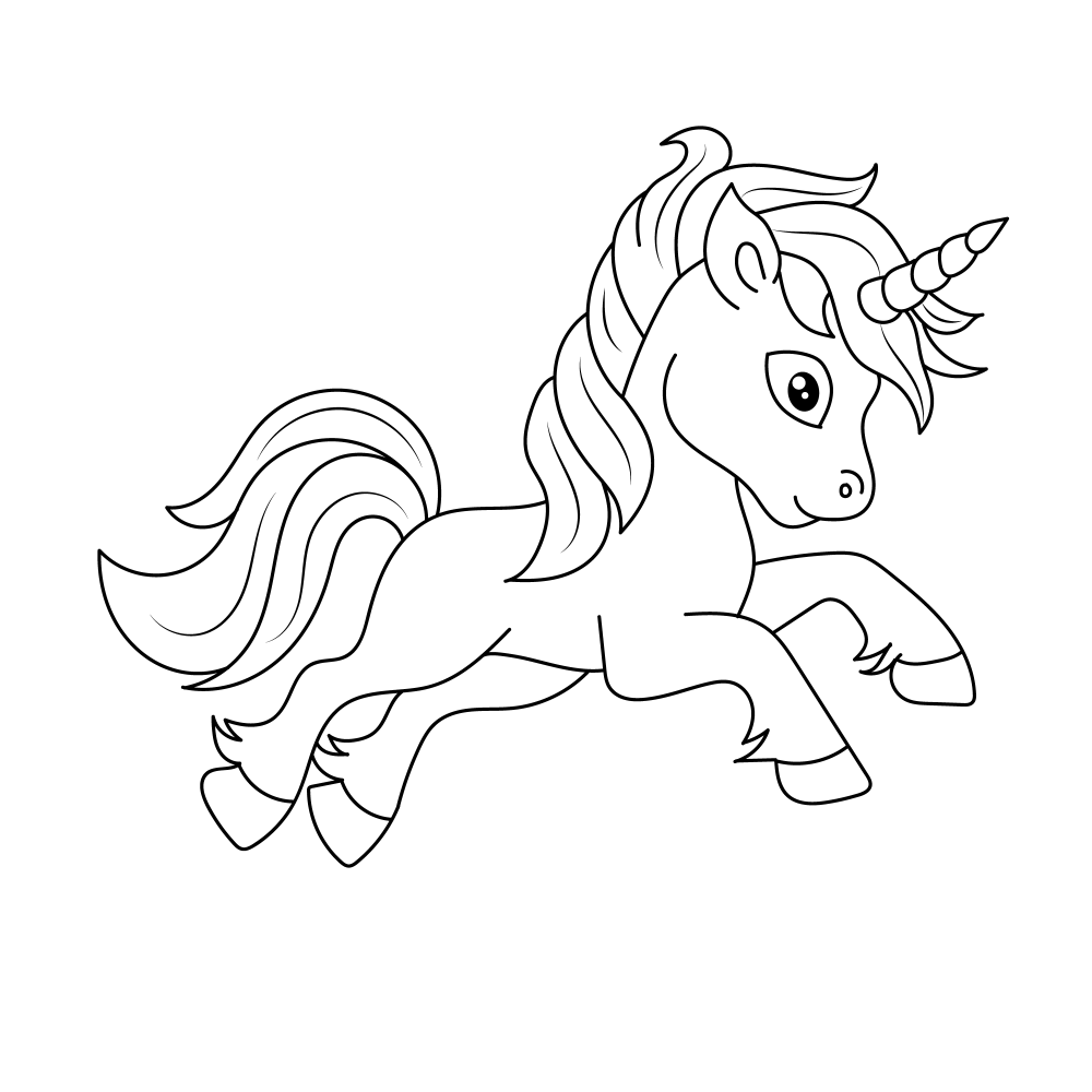 Line art unicorn coloring 5