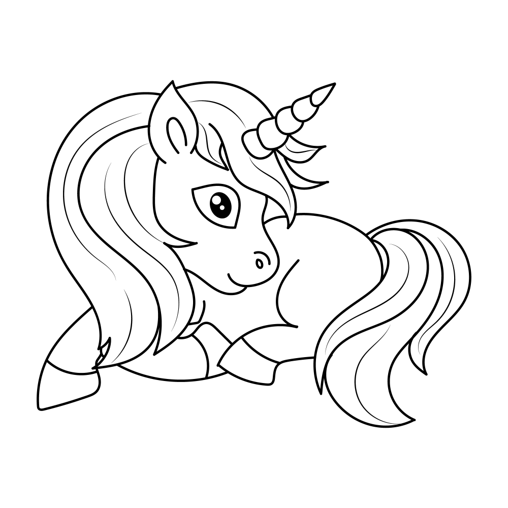 Line art unicorn coloring 6