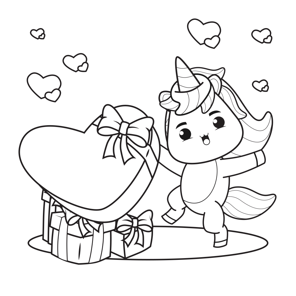 Little unicorn with hearth 2