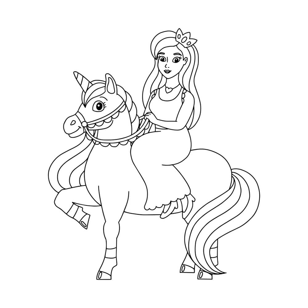 Princess riding unicorn