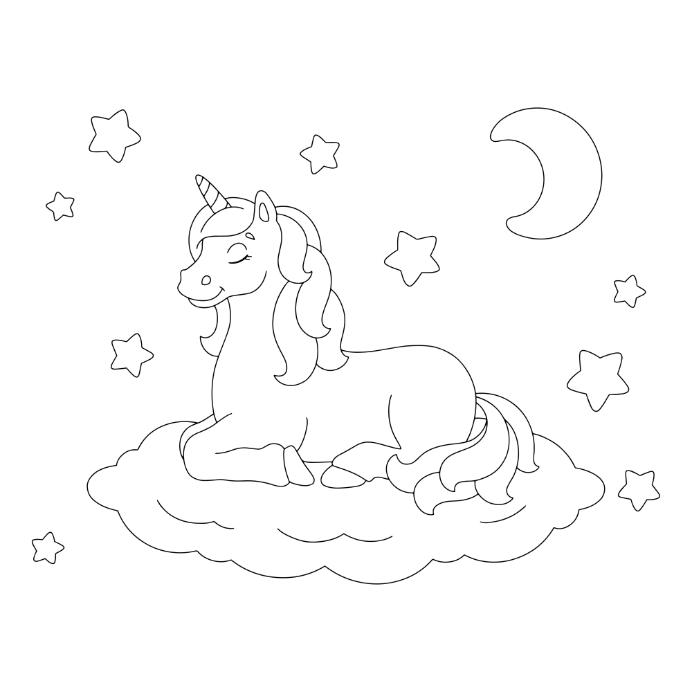 Tired unicorn coloring