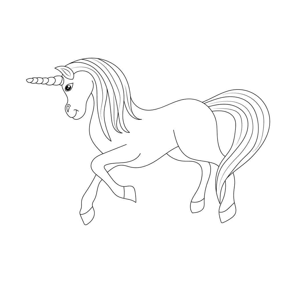 Unicorn attacking coloring page