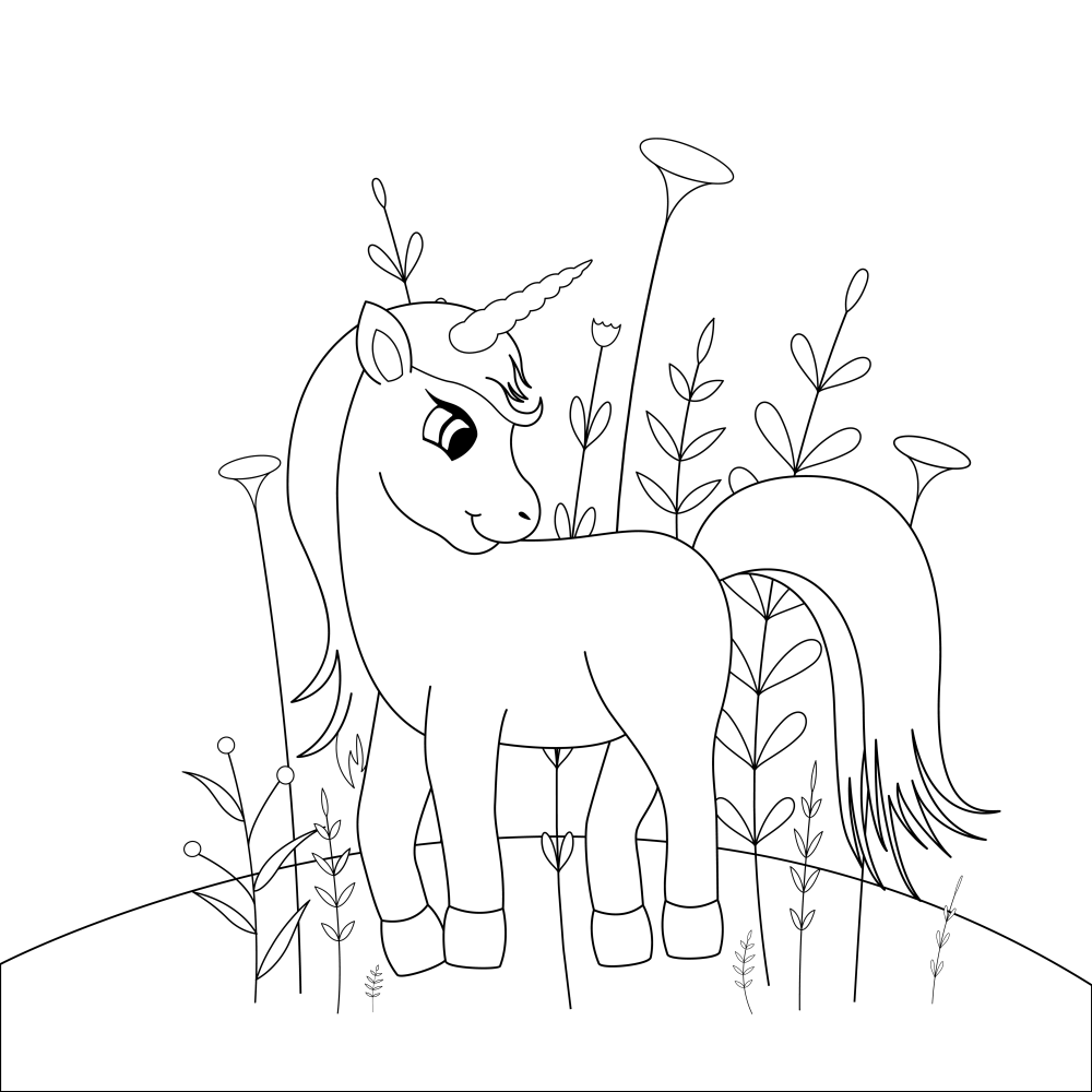 Unicorn coloring book 1