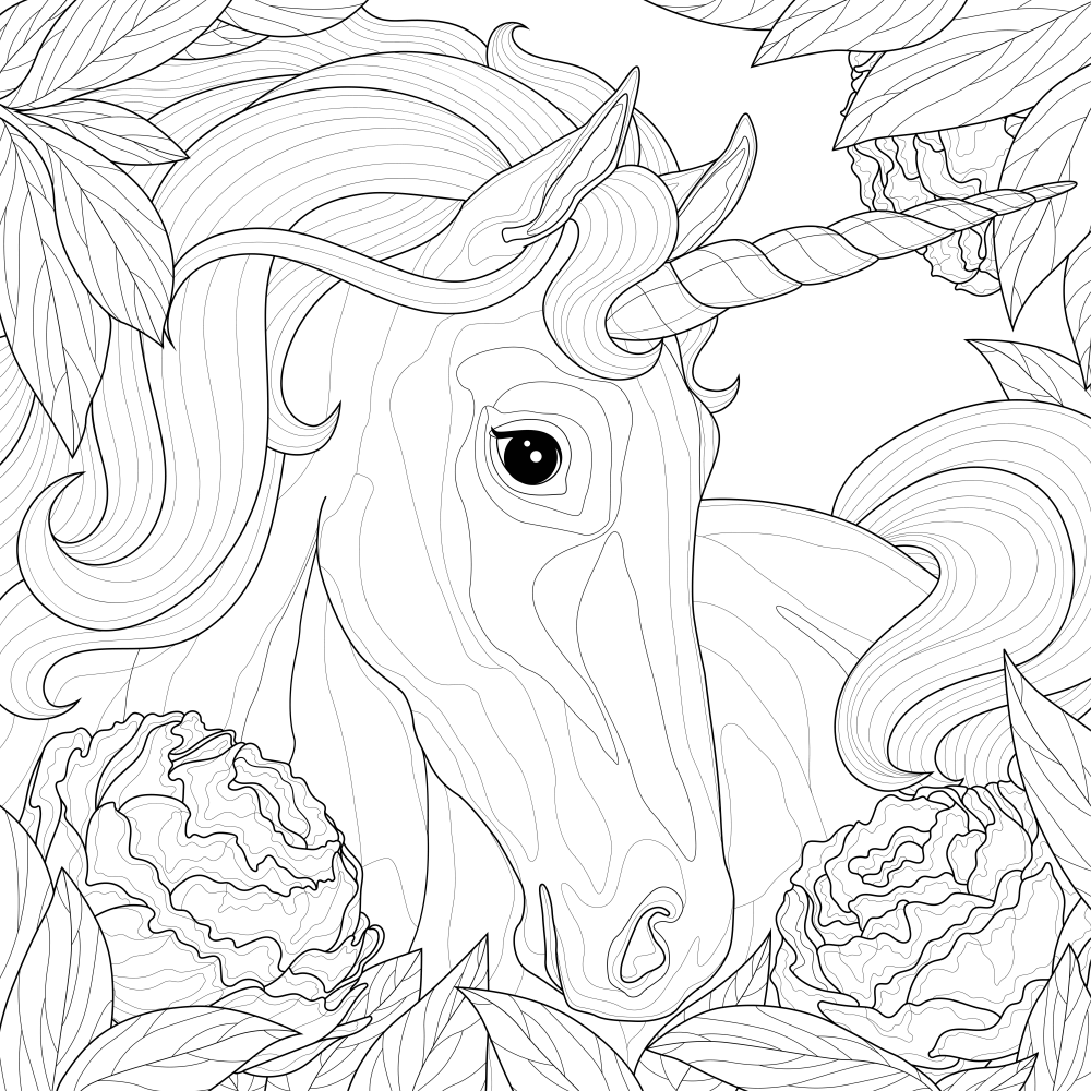 Unicorn coloring book 10