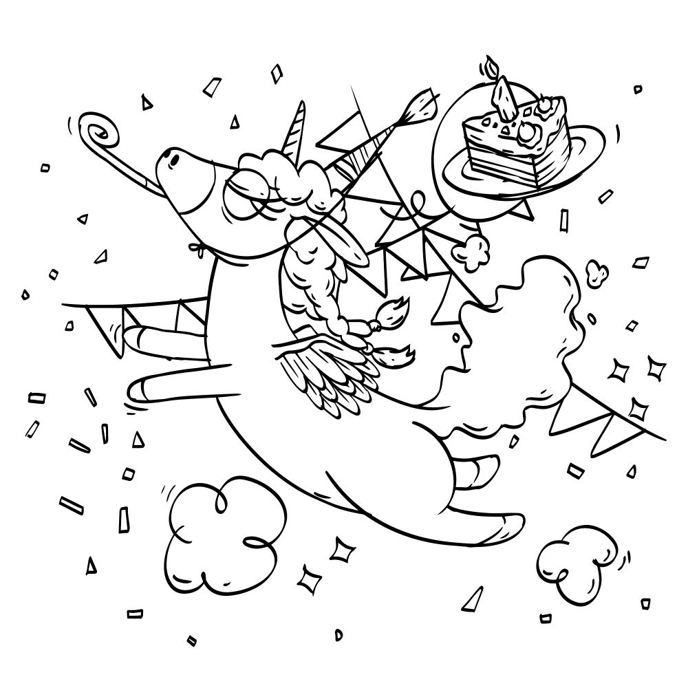 Unicorn coloring book 5