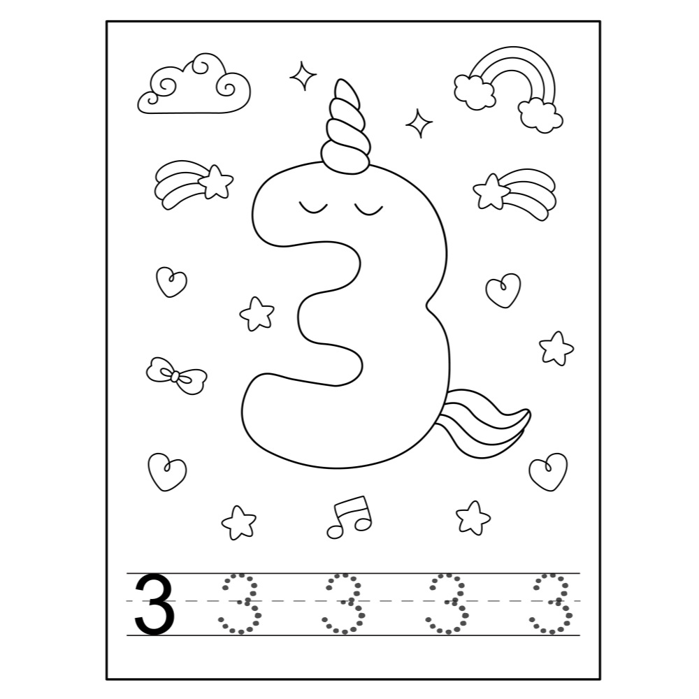 Unicorn coloring number 3
