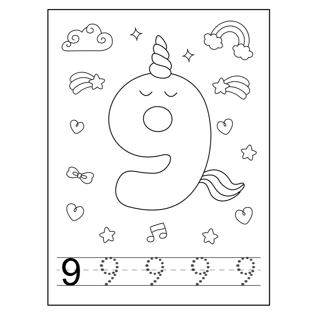 Unicorn coloring number 9