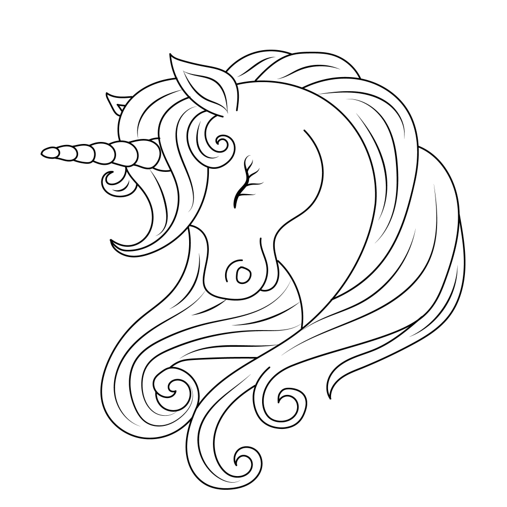 Unicorn head coloring page 5