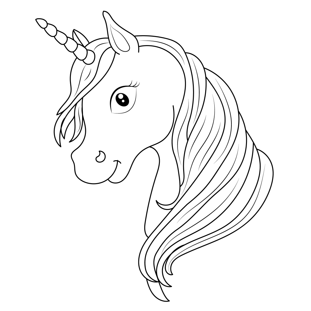 Unicorn head coloring page 6