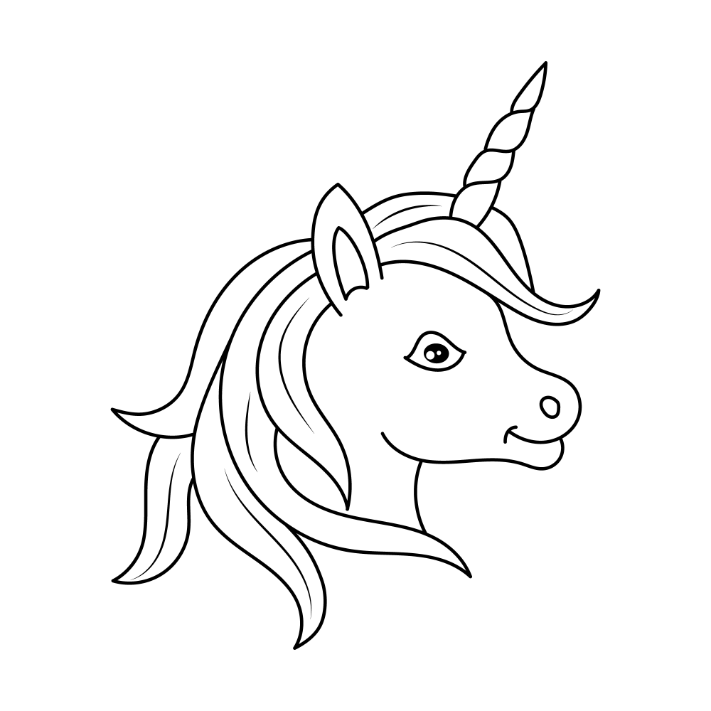 Unicorn Head Coloring Page