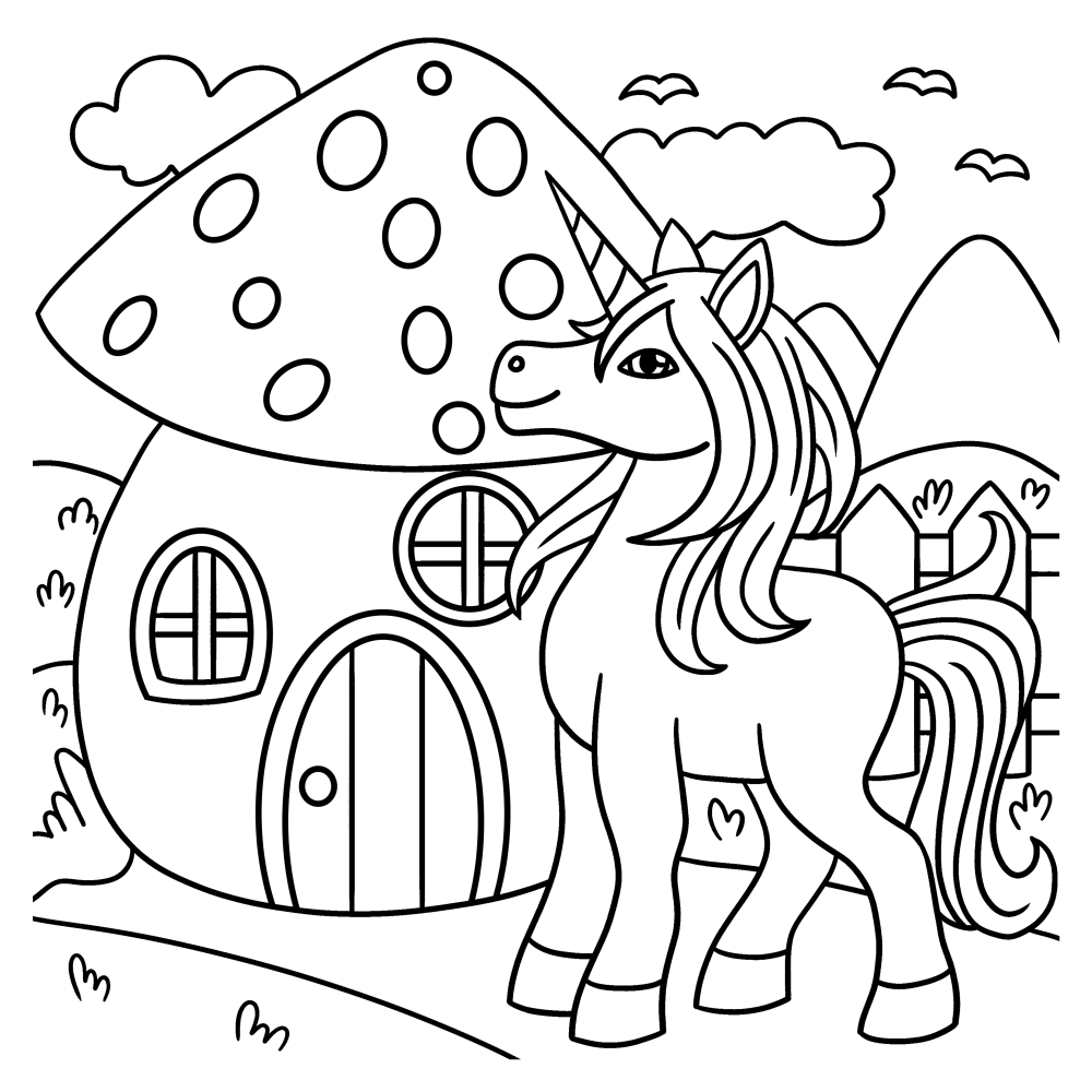 Unicorn mushroom house