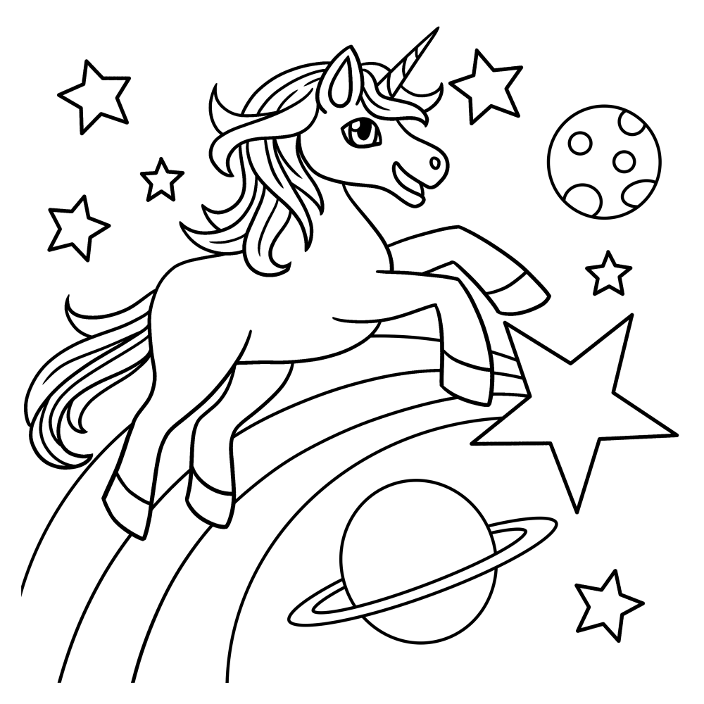 Unicorn shooting on star