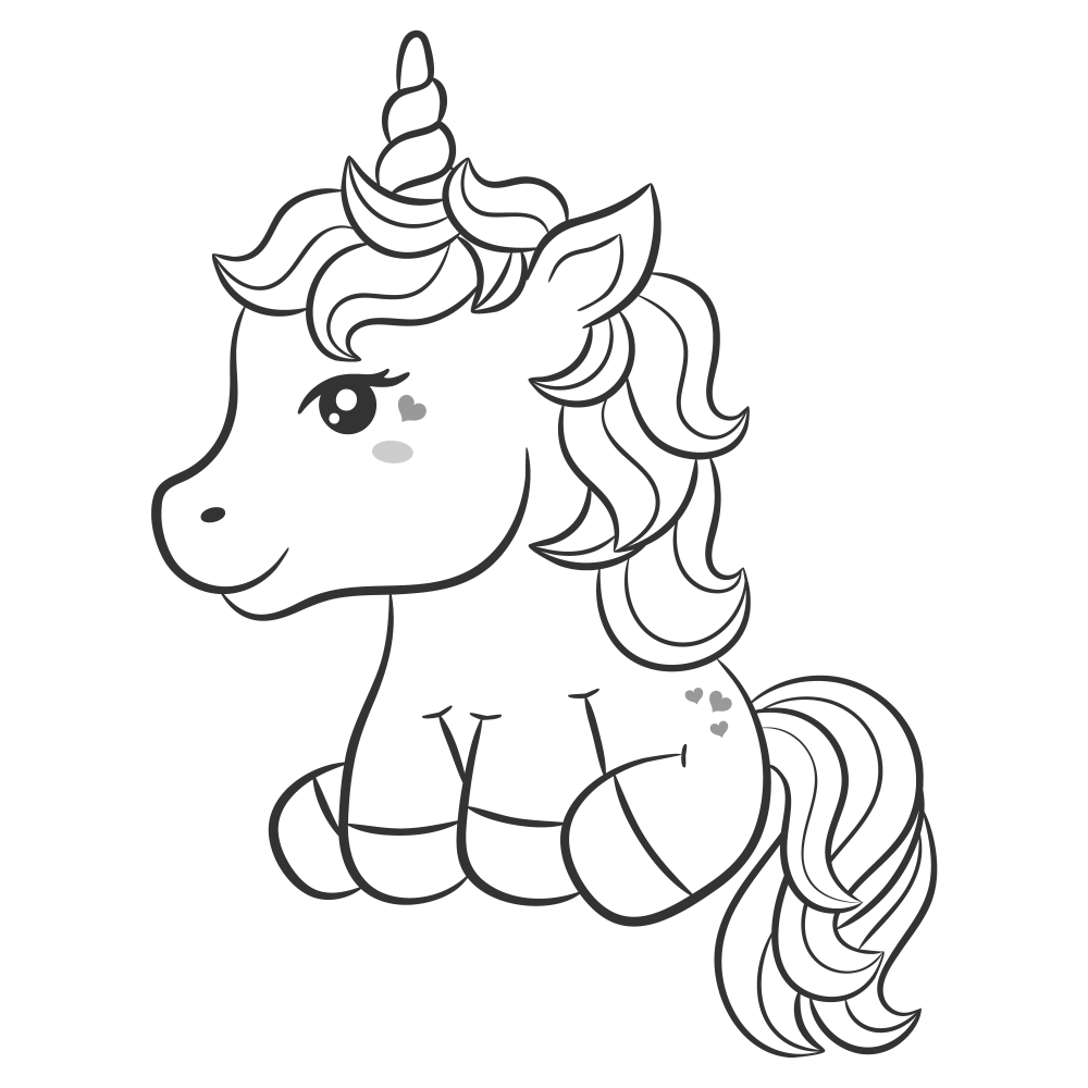 Unicorn sketch coloring page 1