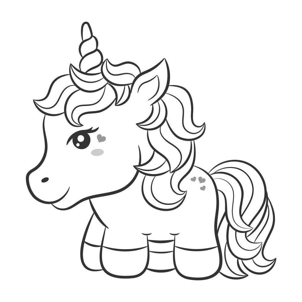 Unicorn sketch coloring page 2
