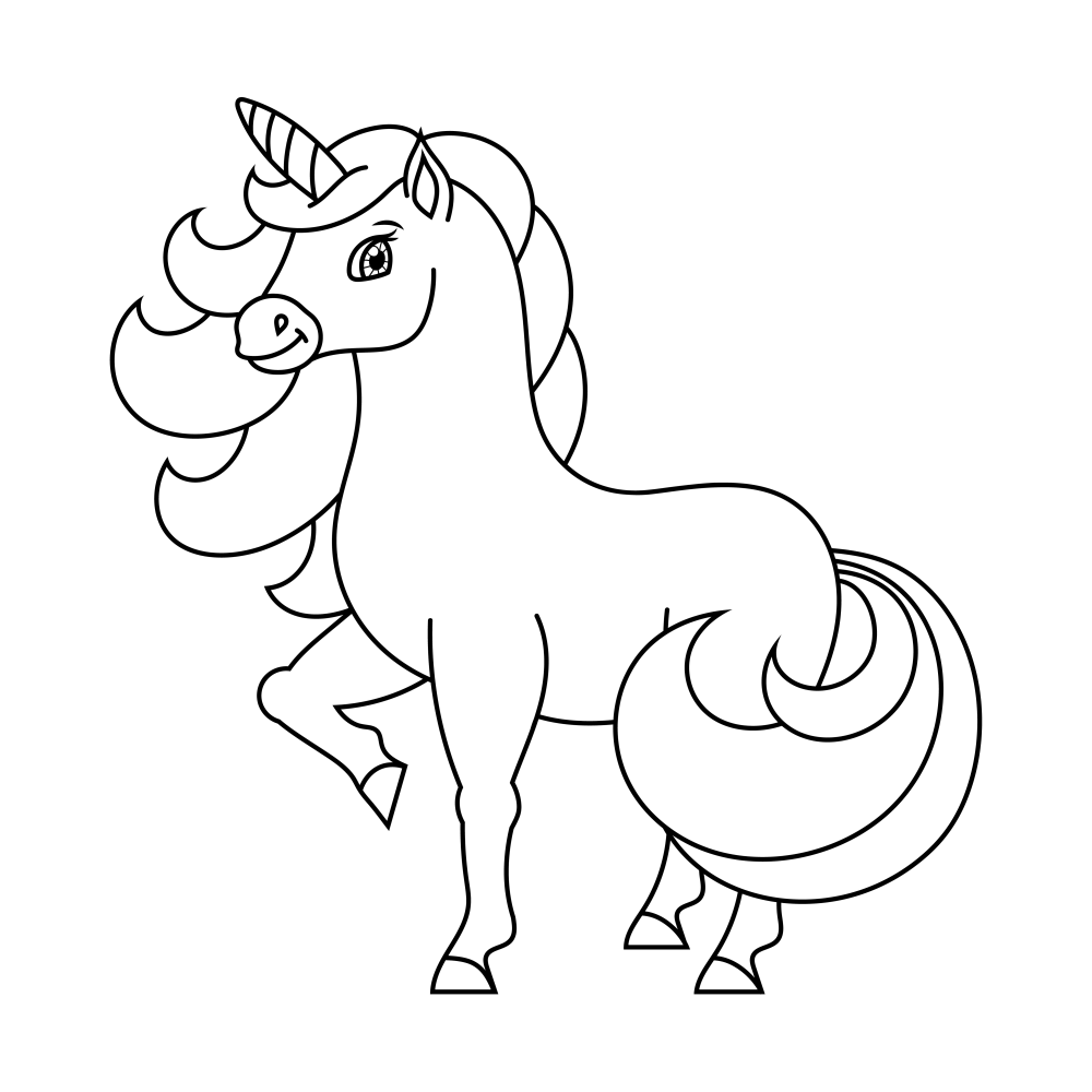 Unicorn sketch coloring page 5