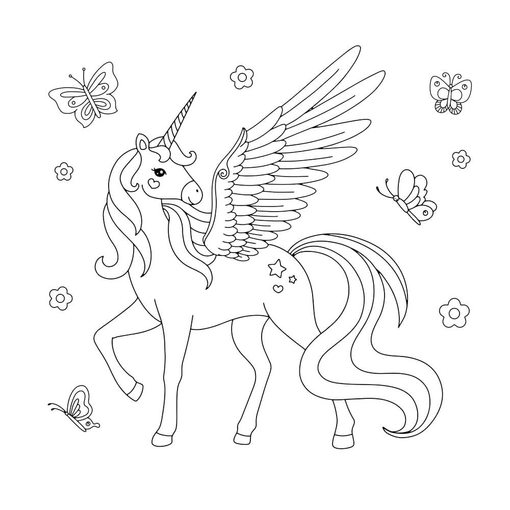 Unicorn with butterfly