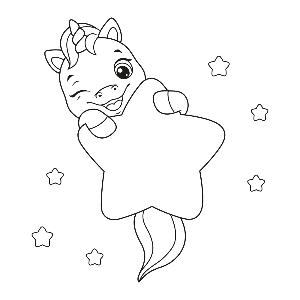 Unicorn with star_coloring page