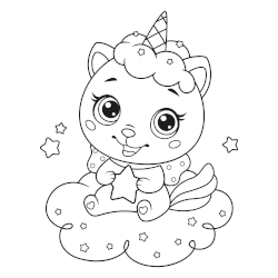 Baby cat unicorn