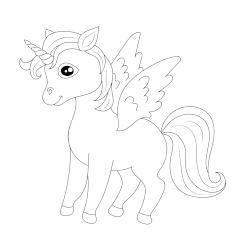 Baby pegasus coloring page 2