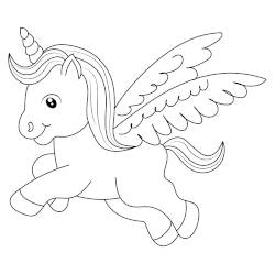 Baby pegasus coloring page