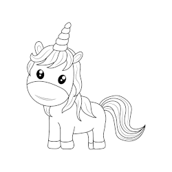 Baby unicorn coloring page