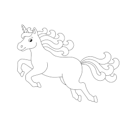 Beautiful jumping unicorn