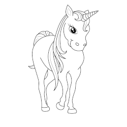 Charming unicorn coloring