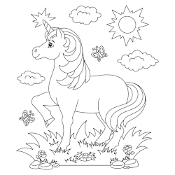 Fairy horse coloring page