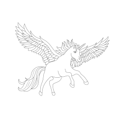 Flying pegasus coloring page