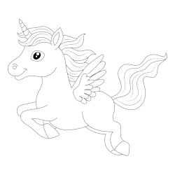 Happy running unicorn