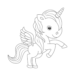 Line art unicorn coloring 2