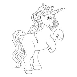 Line art unicorn coloring 3