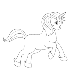 Line art unicorn coloring 4