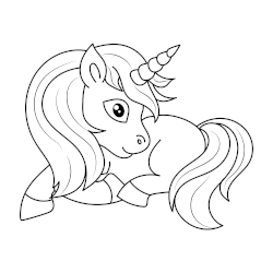 Line art unicorn coloring 6