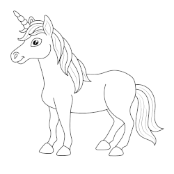 Line art unicorn coloring 7