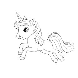 Line art unicorn coloring 8