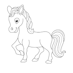 Line art unicorn coloring 9