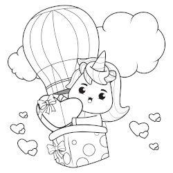 Little unicorn in air balloon 1