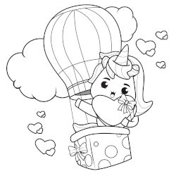 Little unicorn in air balloon 2