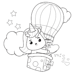 Little unicorn in air balloon 3