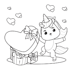 Little unicorn with hearth 2