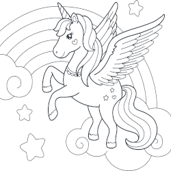 Pegasus unicorn coloring page