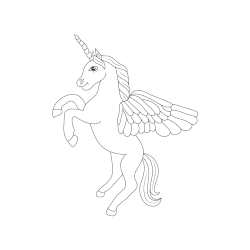 Rearing pegasus coloring page